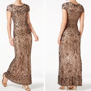 Betsy&Adam Bronze Sequins Dress. Size 14. New With Tags.